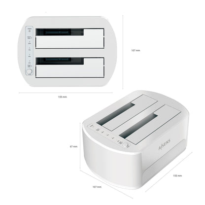 Dock AISENS USB 3.0 SATA 2.5"/3.5" Blanco (ASDS-D02W)
