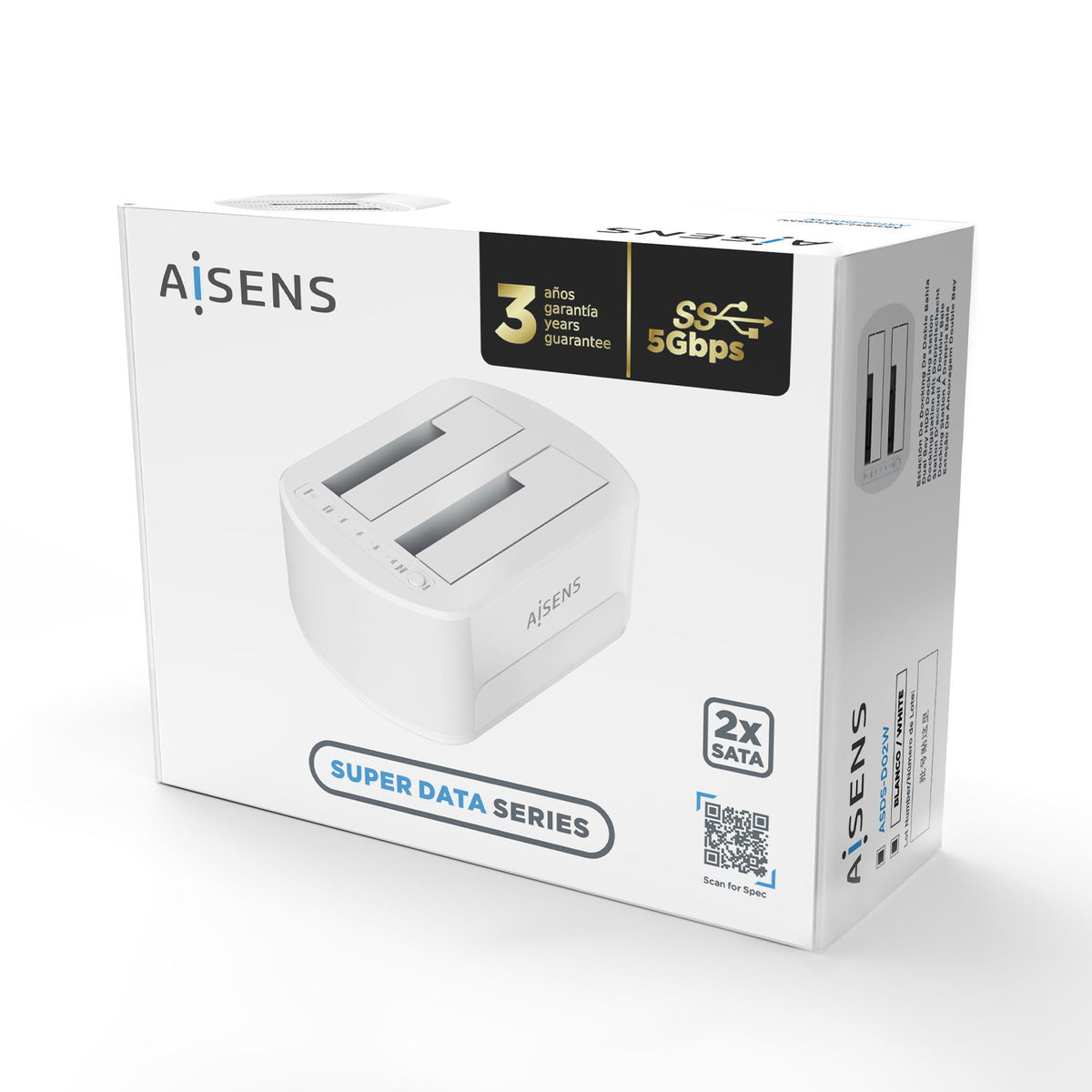 Dock AISENS USB 3.0 SATA 2.5"/3.5" Blanco (ASDS-D02W)