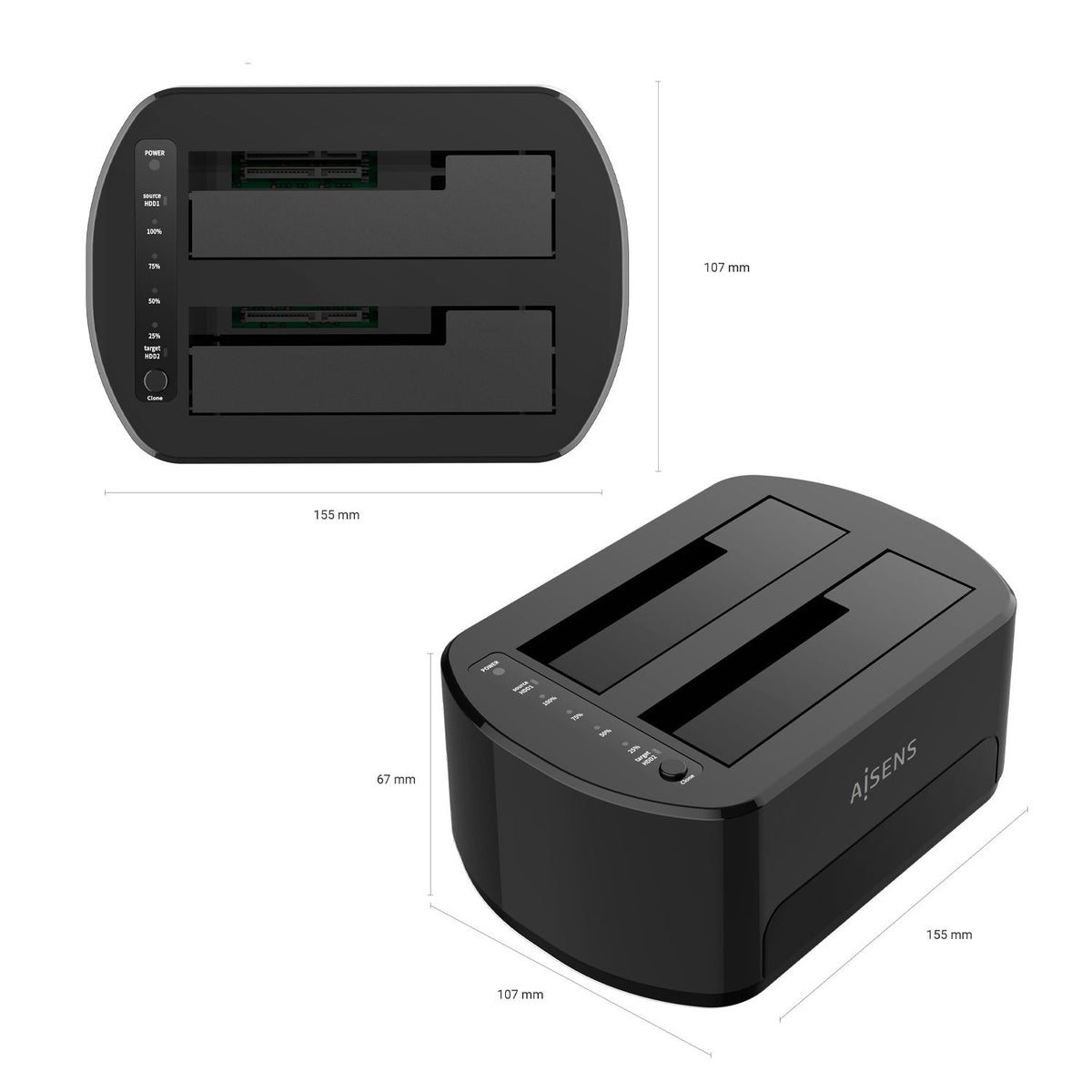 Dock AISENS USB 3.0 SATA 2.5"/3.5" Negro (ASDS-D03B)