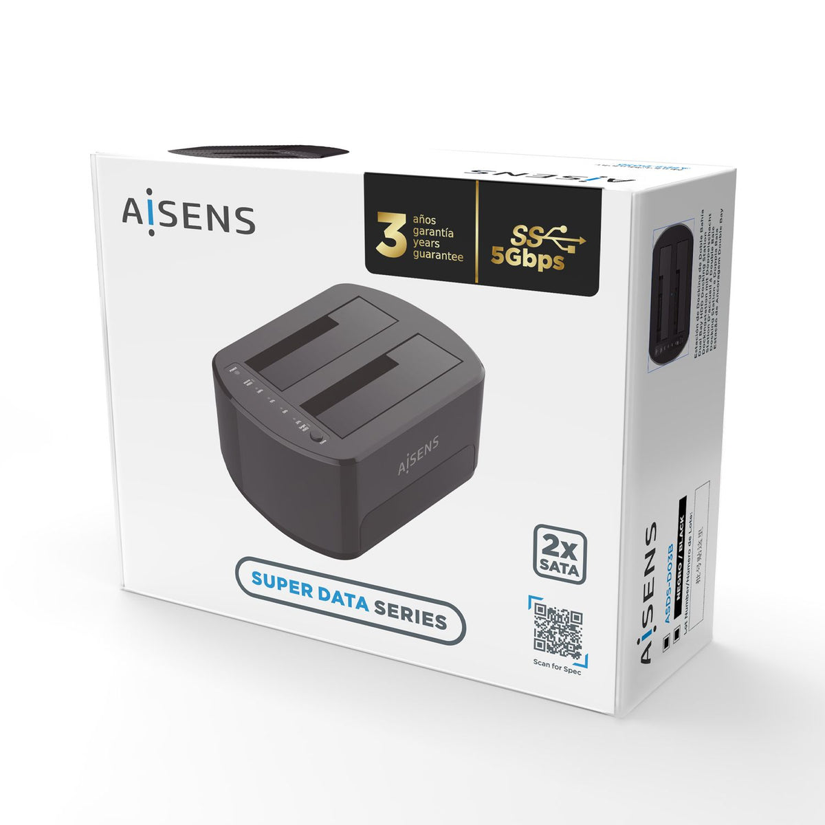 Dock AISENS USB 3.0 SATA 2.5"/3.5" Negro (ASDS-D03B)