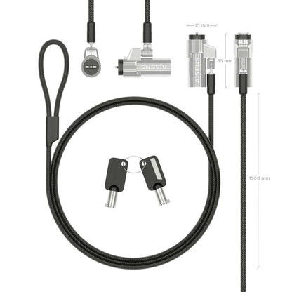 Cable Seguridad AISENS con llave 1.5m (ASLK-D45K06-BK)