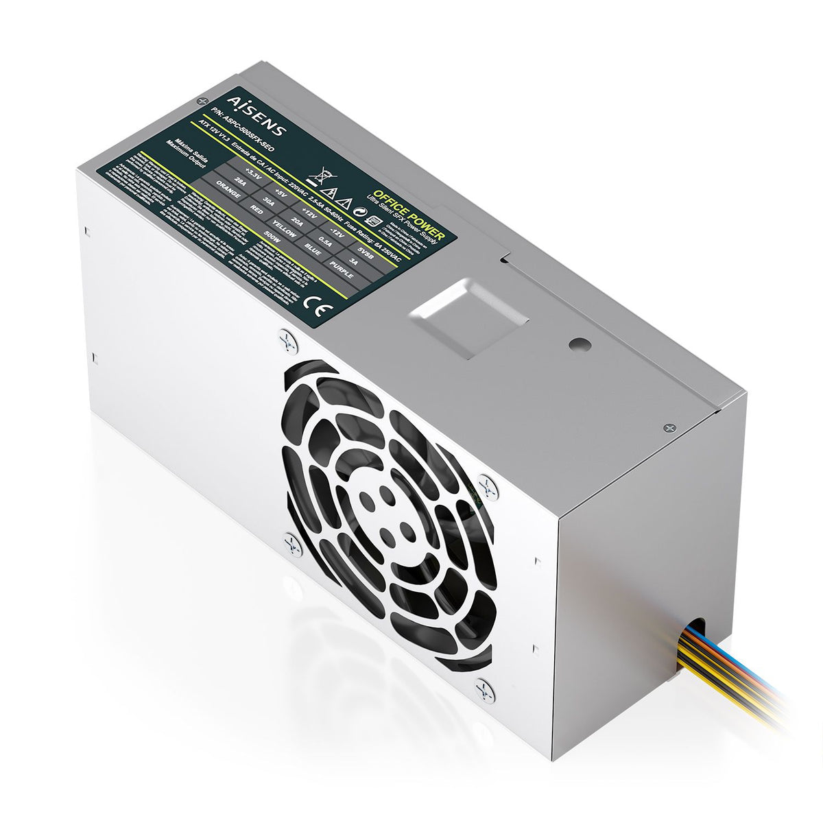 Fuente AISENS ATX 500W TFX 8cm Plata (ASPC-500TFX-SEO)