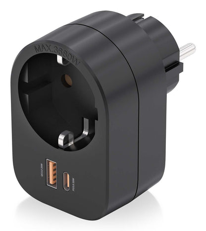 Enchufe AISENS 1Toma 1Usb-C 1Usb-A (ASPS-1A1C07-BK)