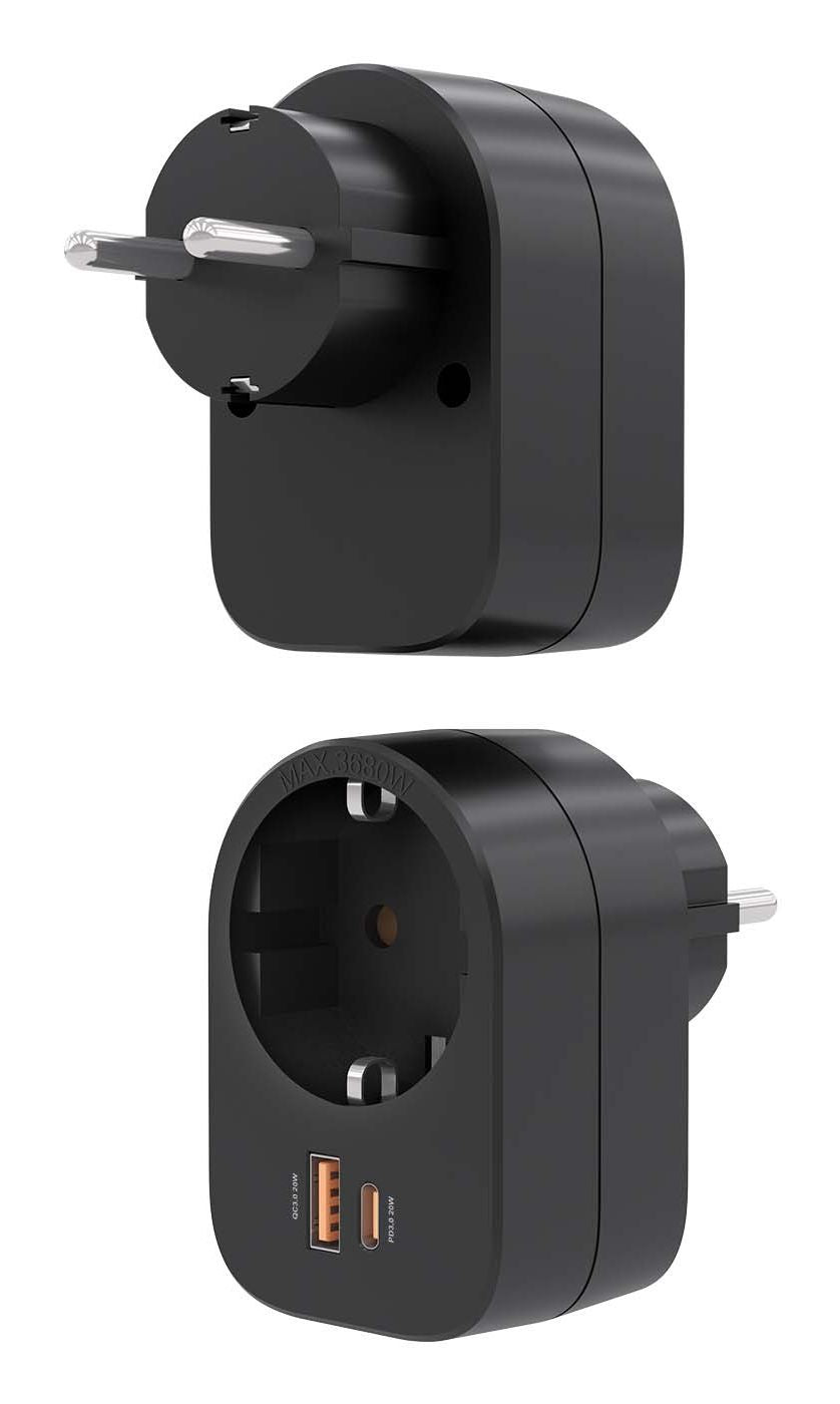 Enchufe AISENS 1Toma 1Usb-C 1Usb-A (ASPS-1A1C07-BK)