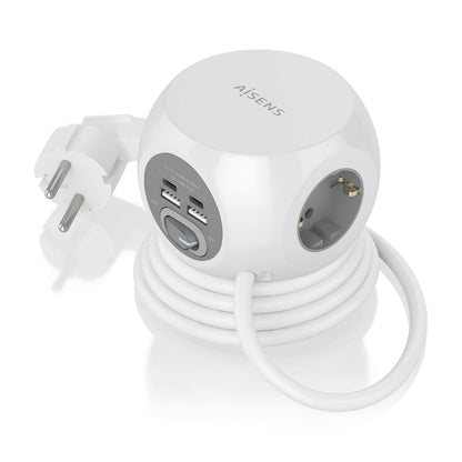 Regleta AISENS 3Schuko 4USB Interruptor (ASPS-2A2C04-W)