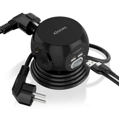 Regleta AISENS 3Schuko 4USB Interruptor(ASPS-2A2C05-BK)