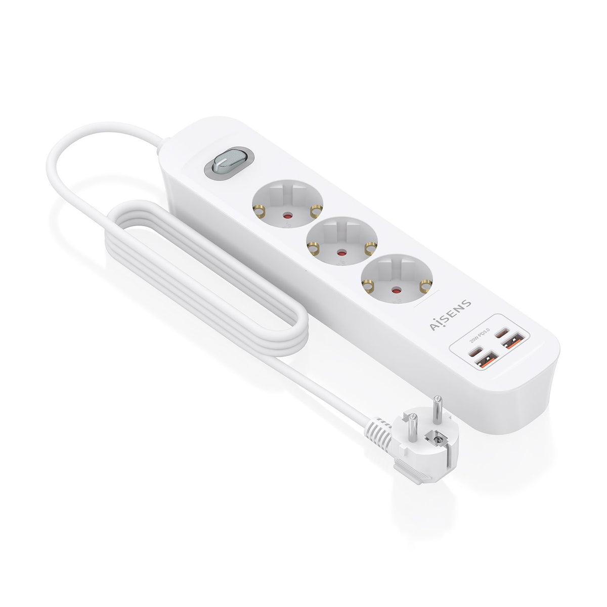 Regleta Aisens 3Tomas 2Usb-C 2Usb-A (ASPS-2A2C10-W)