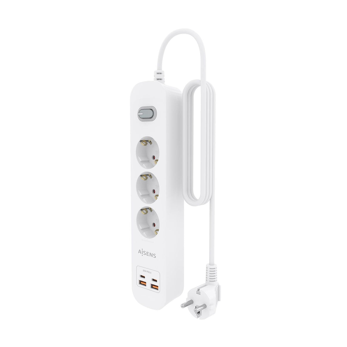 Regleta Aisens 3Tomas 2Usb-C 2Usb-A (ASPS-2A2C10-W)