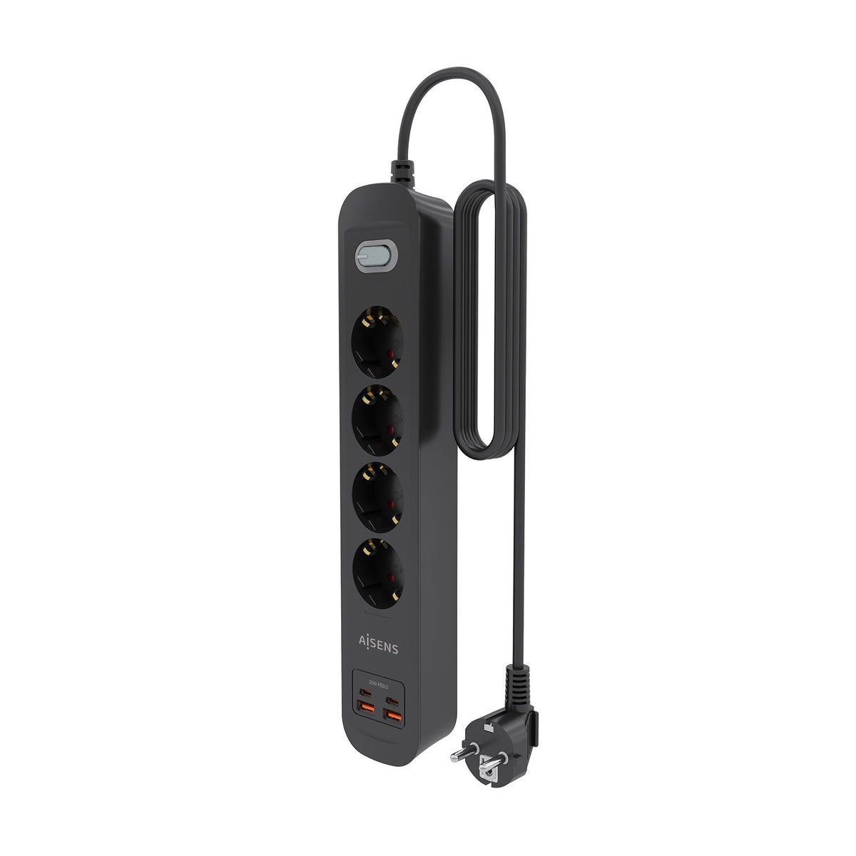 Regleta Aisens 4Tomas 2Usb-C 2Usb-A (ASPS-2A2C13-BK)