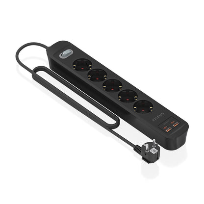 Regleta Aisens 5Tomas 2Usb-C 2Usb-A (ASPS-2A2C15-BK)