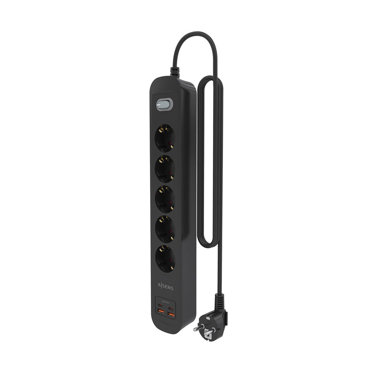 Regleta Aisens 5Tomas 2Usb-C 2Usb-A (ASPS-2A2C15-BK)