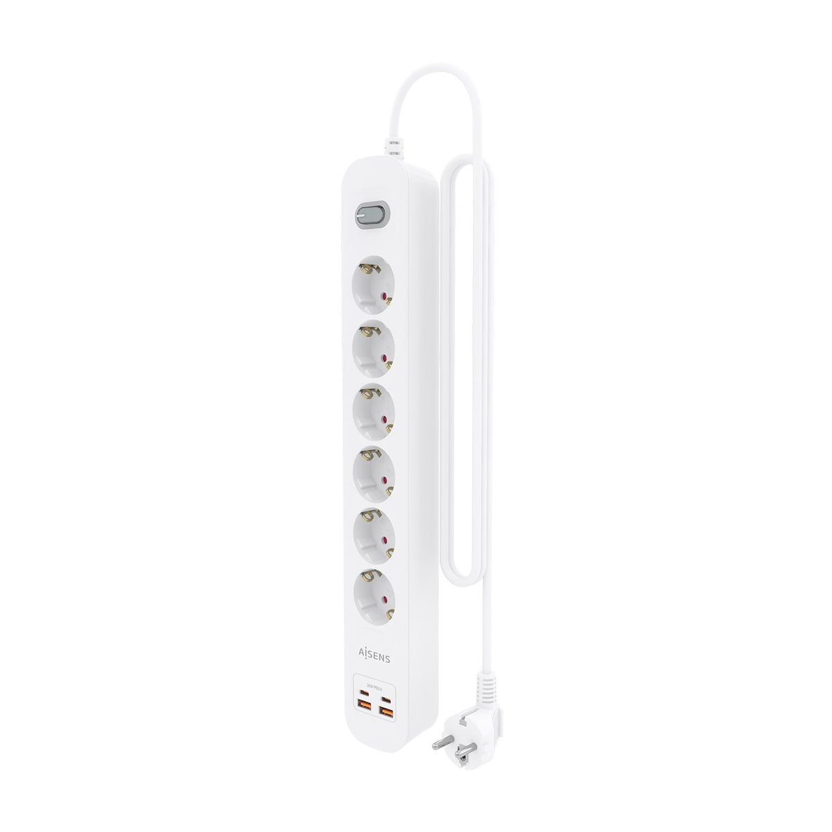 Regleta Aisens 6Tomas 2Usb-C 2Usb-A (ASPS-2A2C16-W)