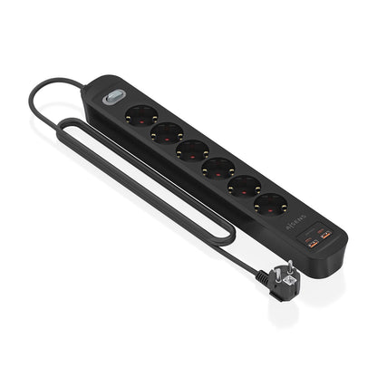 Regleta Aisens 6Tomas 2Usb-C 2usb-A (ASPS-2A2C17-BK)