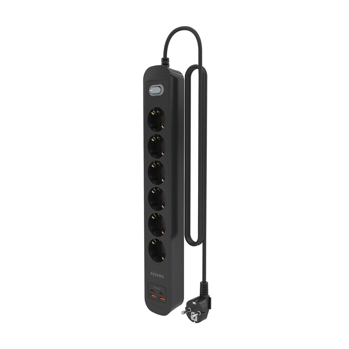 Regleta Aisens 6Tomas 2Usb-C 2usb-A (ASPS-2A2C17-BK)