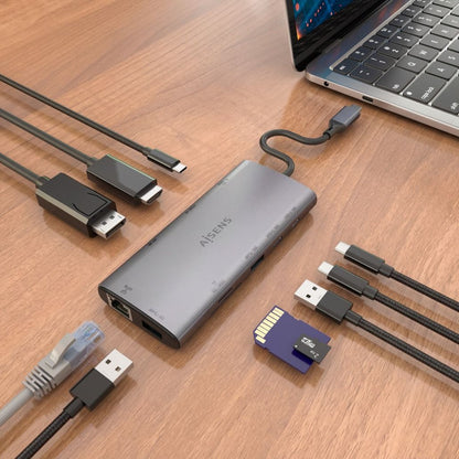 Docking AISENS 10en1 USB-C Gris