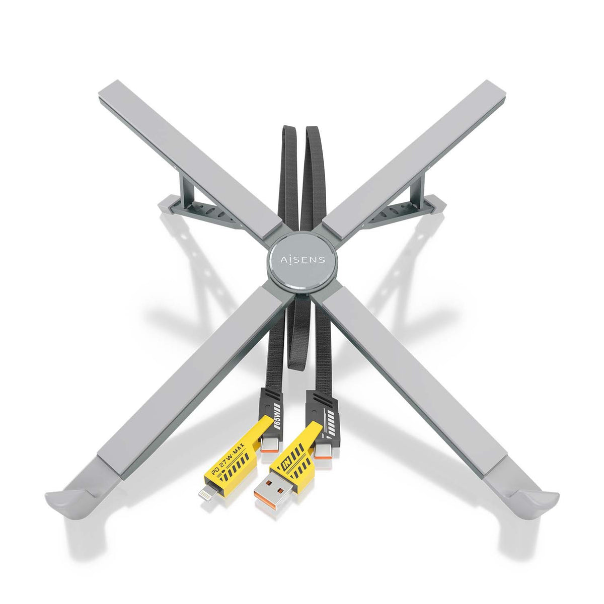 Soporte Mesa AISENS + Docking 4en1 Gris (ASUC-4P021-GR)