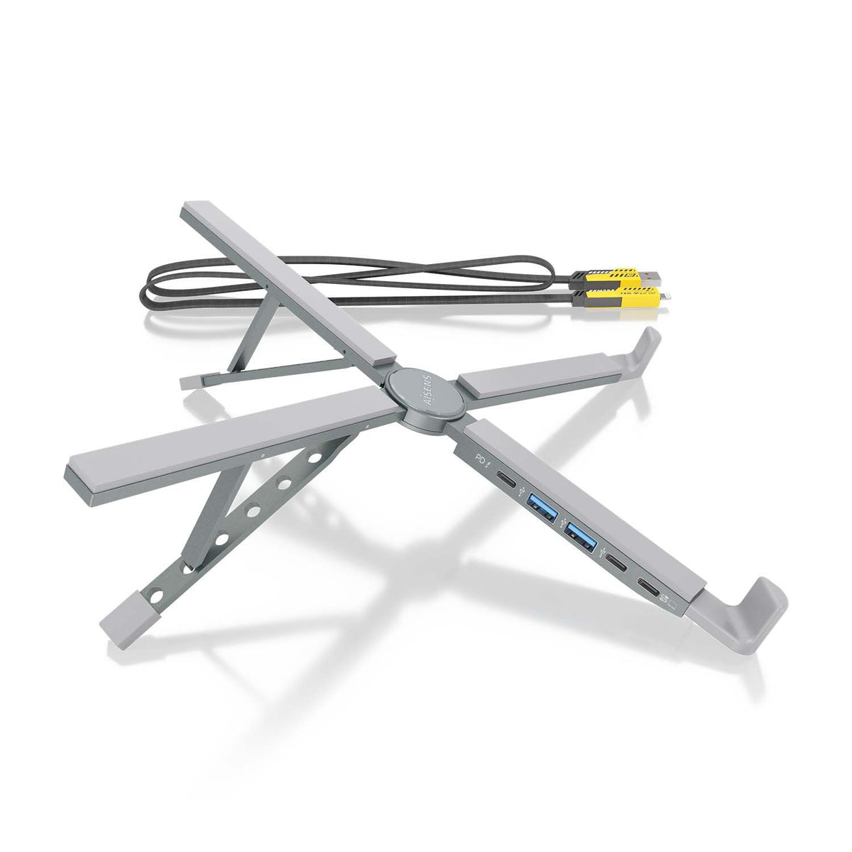 Soporte Mesa AISENS + Docking 4en1 Gris (ASUC-4P021-GR)