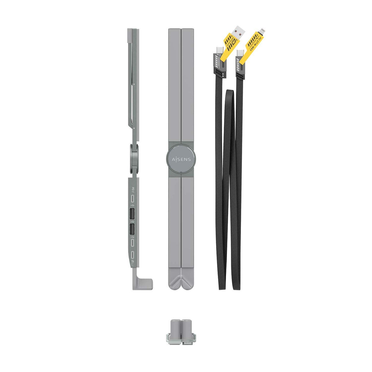 Soporte Mesa AISENS + Docking 4en1 Gris (ASUC-4P021-GR)