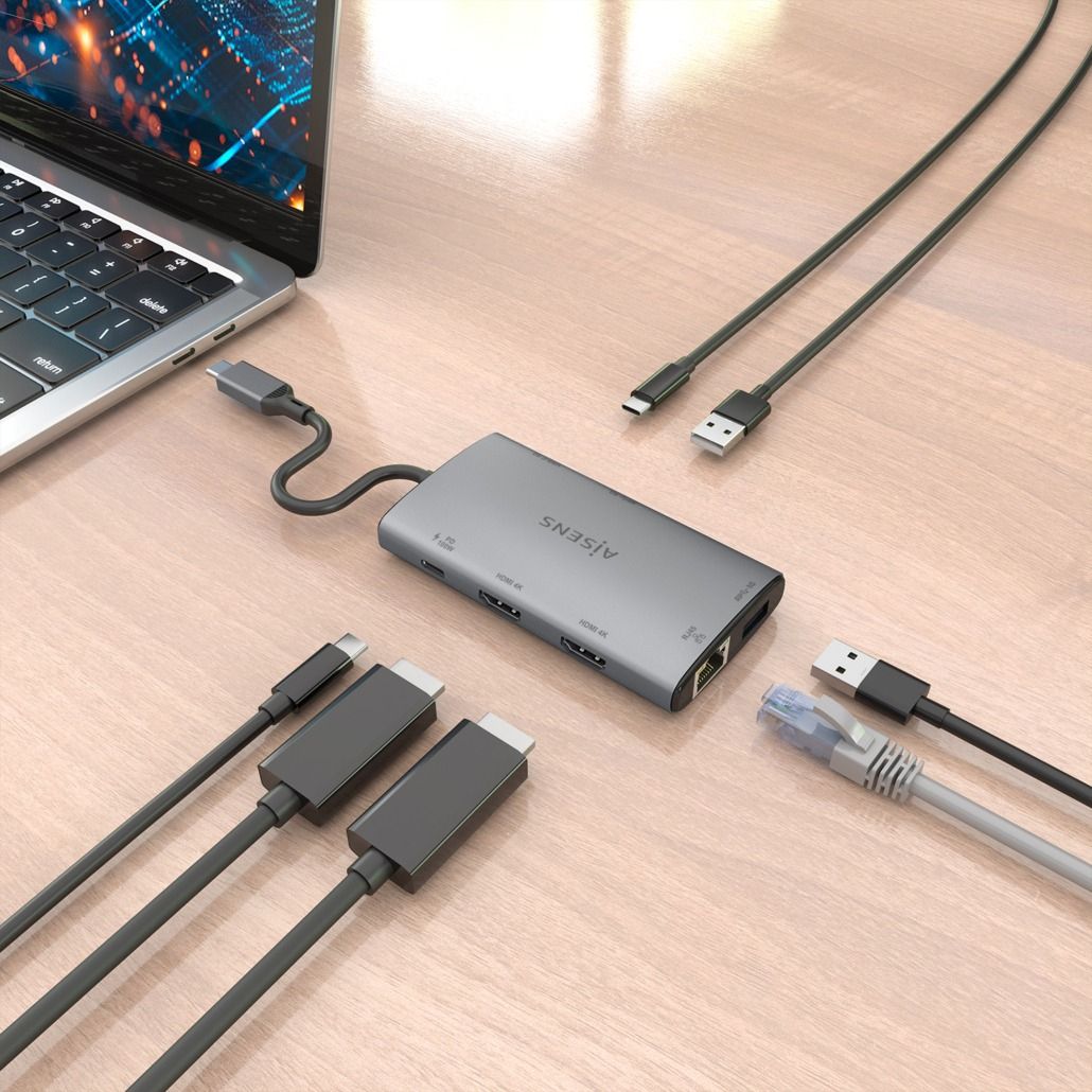 Docking AISENS USB-C a USB/HDMI/RJ45