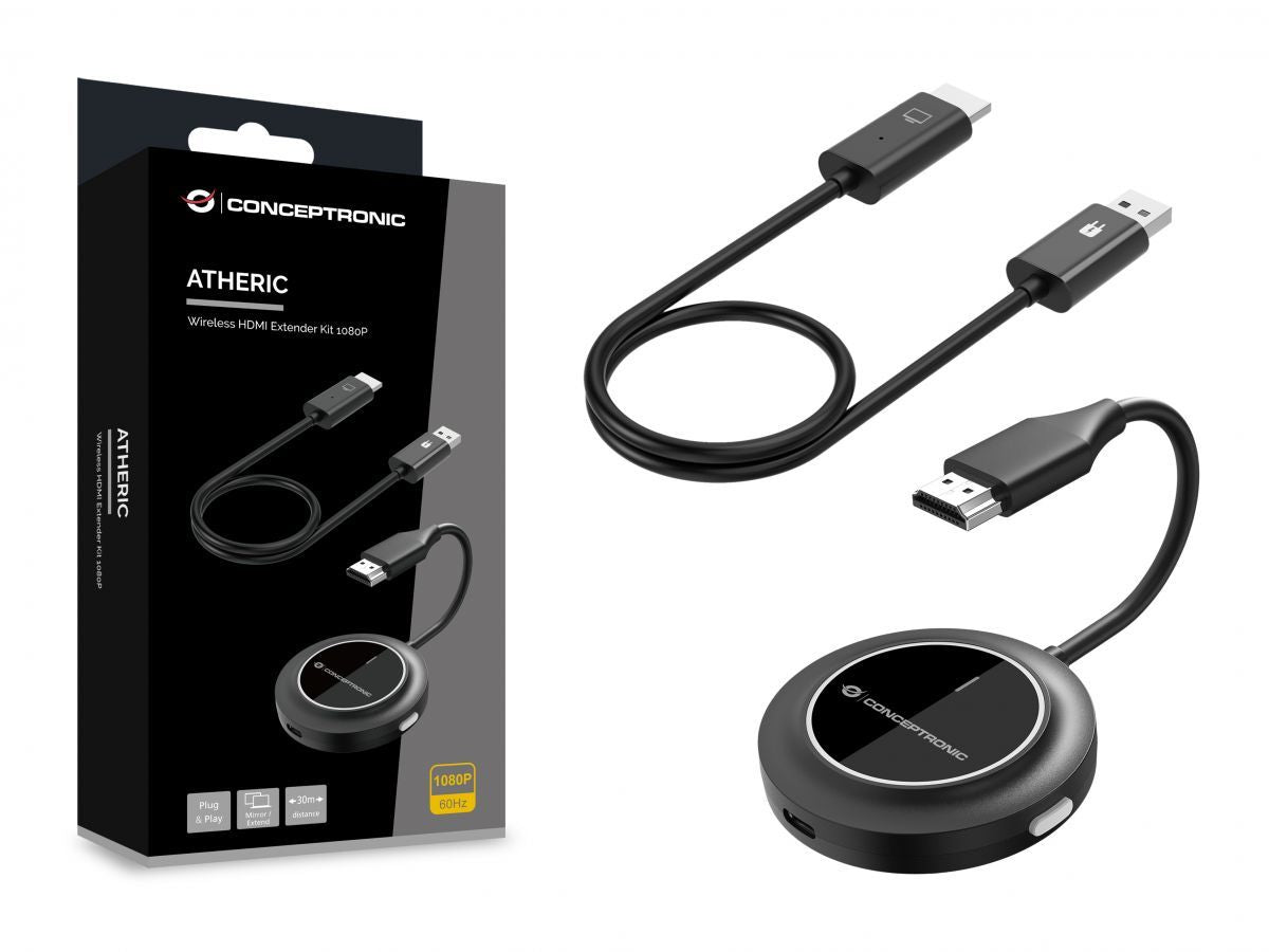 Transmisor CONCEPTRONIC 1080p HDMI Negro (ATHERIC02B)