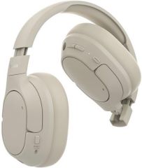 Auriculares de Diadema Circumaurales con Microfono y Cancelacion de Ruido Bluetooth Color Beige