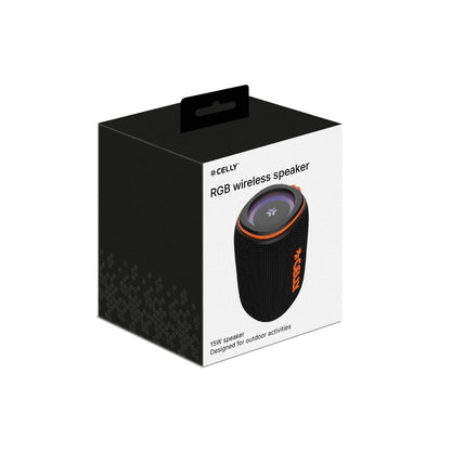 Altavoz CELLY 15W RGB Wireless USB-C Negro (AURA15WOR)