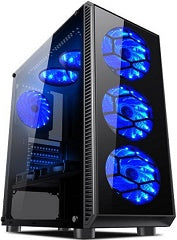 Chasis Semitorre Avatar sin Fuente Soporta ATX Micro ATX Mini ITX Bahias Internas 2x3.5' HDD 3x2.5' 1xVentilador Trasero 120mm LED Azul 3xVentilador Frontal 120mm LED Azul  2xVentilador Superior 120mm LED Azul  1xUSB 2.0 2xUSB 3.0 Salida Audio y