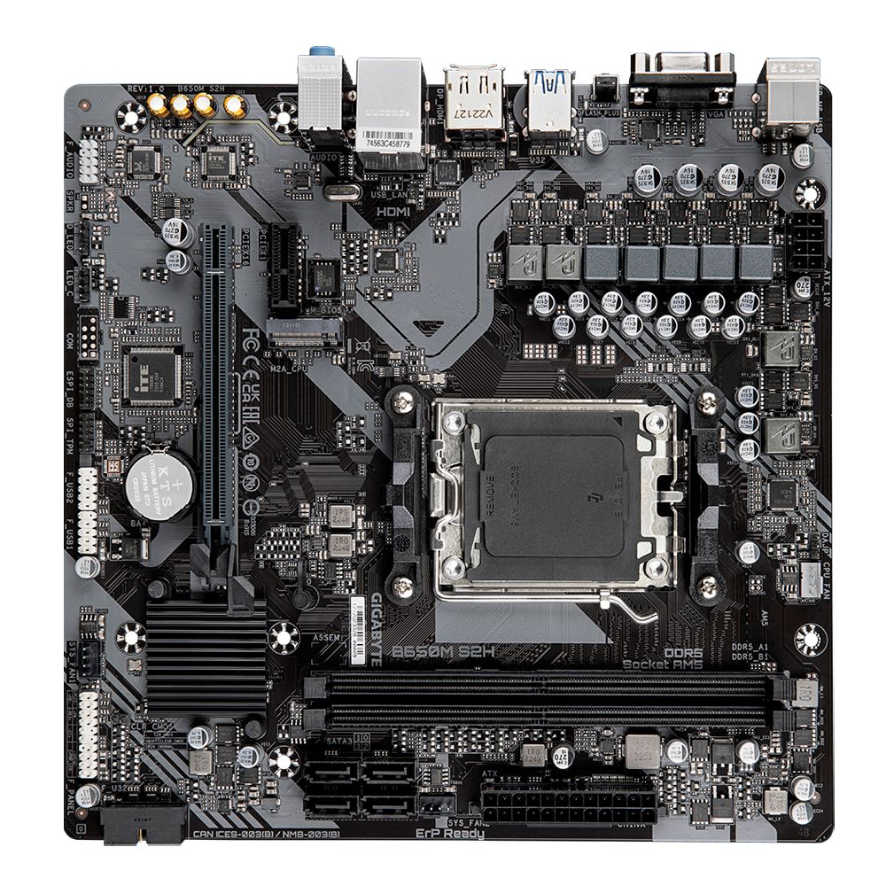 GIGABYTE B650M S2H: (AM5) 2DDR5 VGA HDMI DP RJ45 mATX