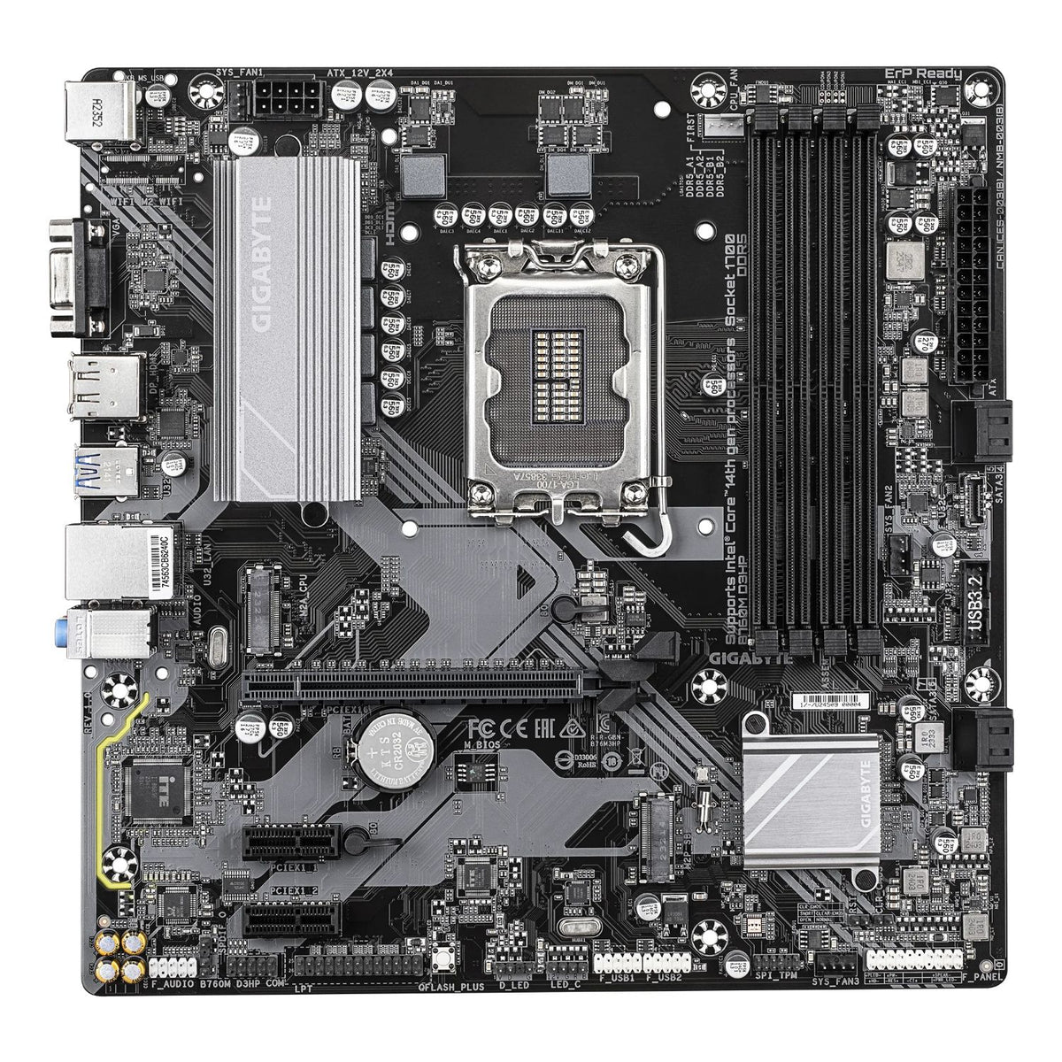 GIGABYTE B760M D3HP: (1700) 4DDR5 USB DP VGA HDMI mATX