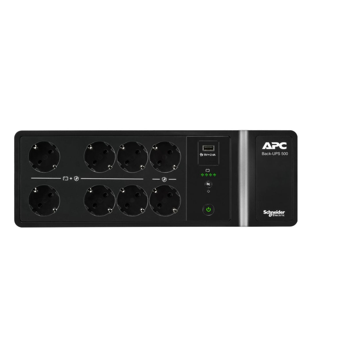 S.A.I. APC 500VA 300W 8xSchuko USB Negra (BE500G2-GR)