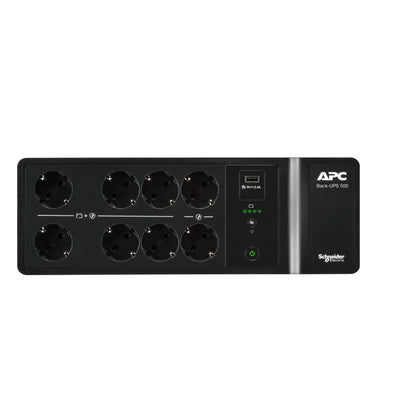 S.A.I. APC 500VA 300W 8xSchuko USB Negra (BE500G2-GR)
