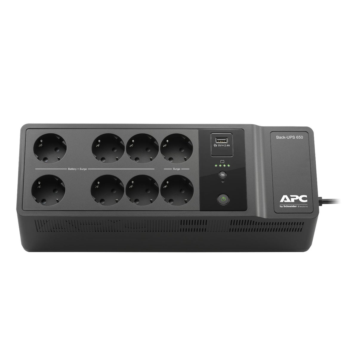 S.A.I. APC 650VA 400W 8xSchuko USB Negra (BE650G2-GR)