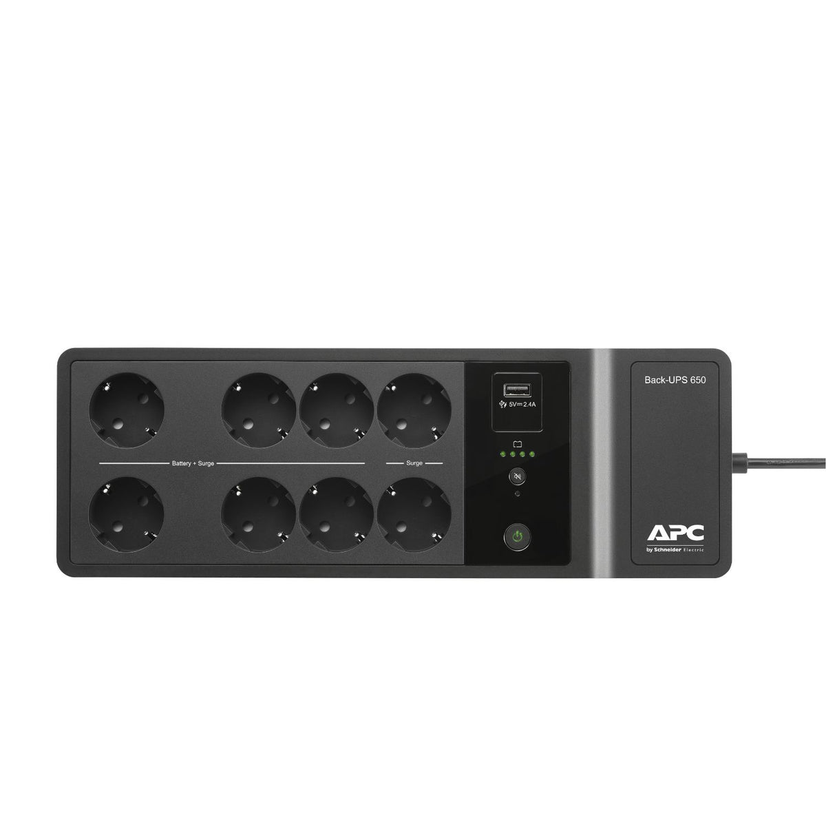 S.A.I. APC 650VA 400W 8xSchuko USB Negra (BE650G2-GR)