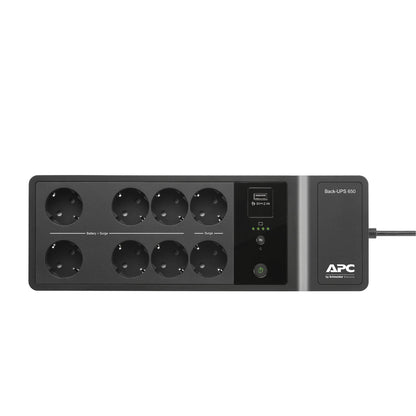 S.A.I. APC 650VA 400W 8xSchuko USB Negra (BE650G2-GR)
