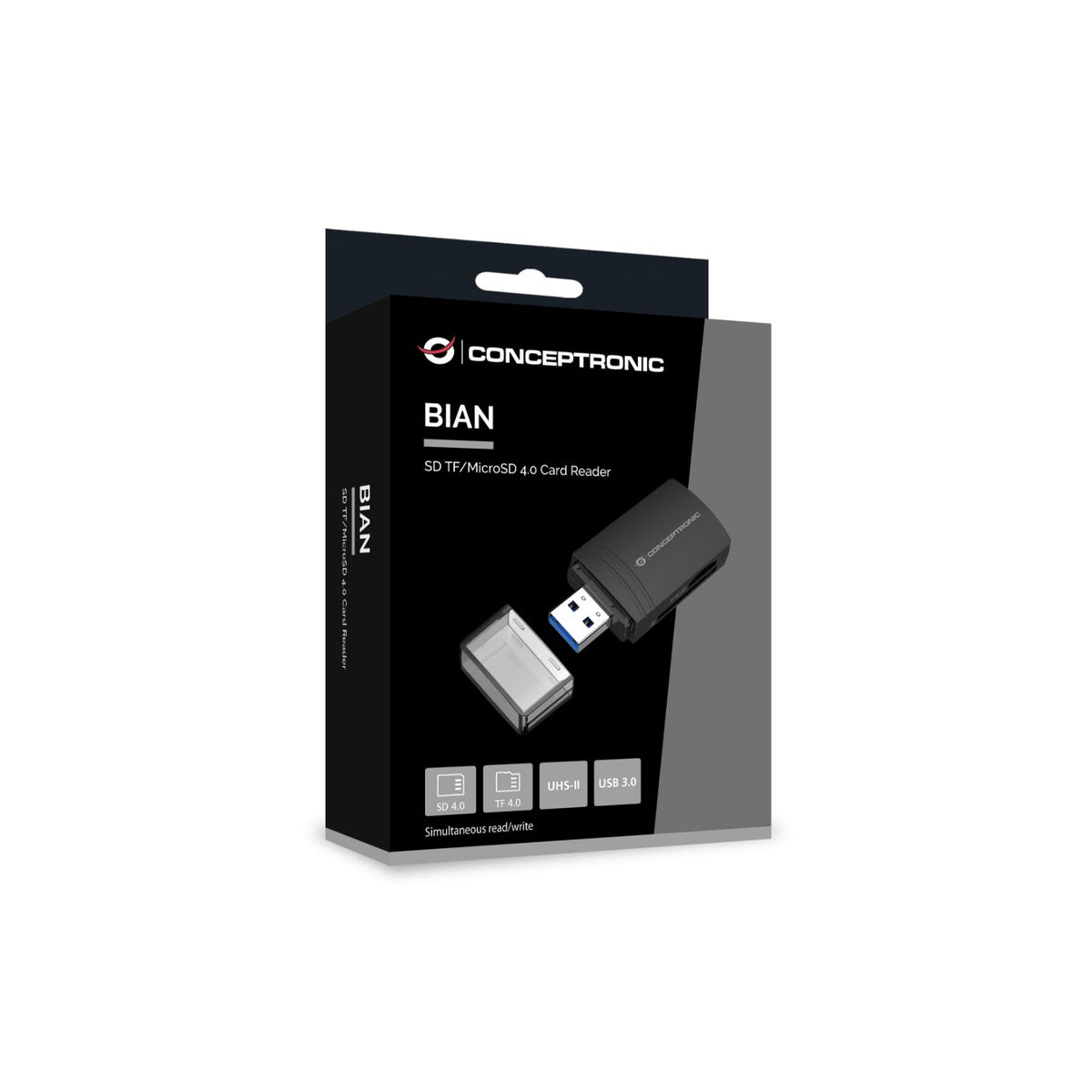 Lector Tarjetas CONCEPTRONIC USB-A 3.0 Negro (BIAN06B)