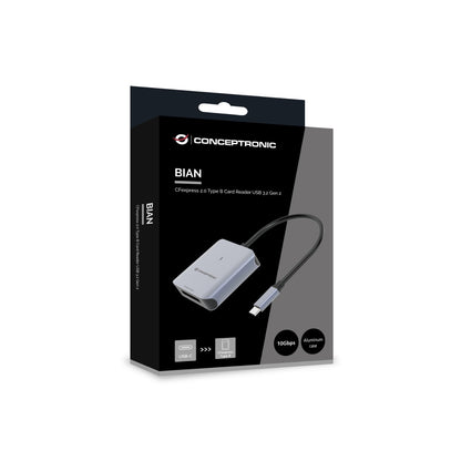 Lector Tarjetas CONCEPTRONIC USB-C 3.1 Gris (BIAN08G)