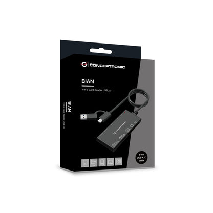 Lector de Tarjetas CONCEPTRONIC 7en1 USB-A/C (BIAN10B)