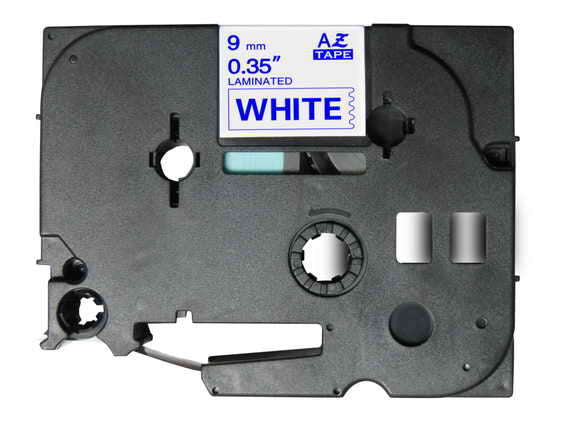 Brother TZe223 Generic Laminated Label Tape - Blue Text on White Background - 9mm Width x 8 Meters