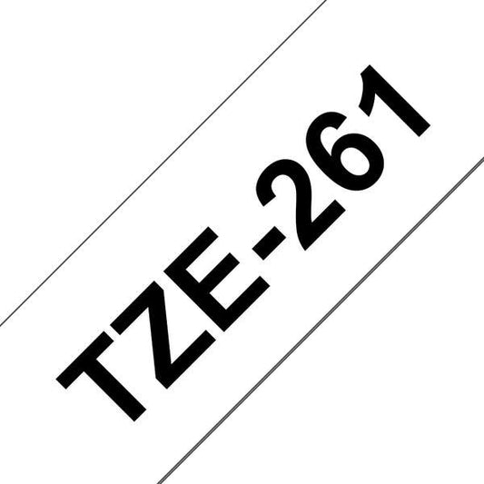 Brother TZe261 Generic Laminated Label Tape - Black Text on White Background - Width 36mm x 8 meters