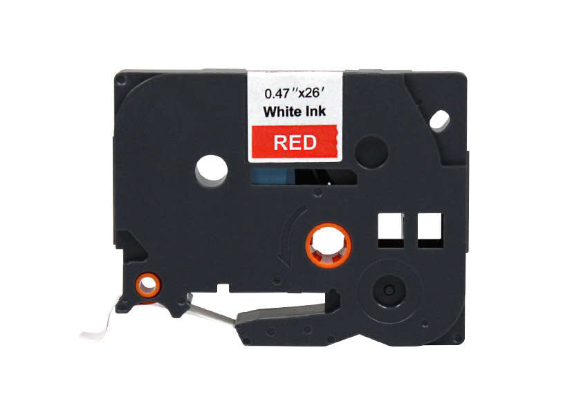 Brother TZe435 Generic Laminated Label Tape - White Text on Red Background - 12mm Width x 8 Meters