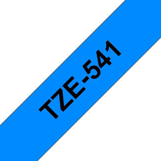 Brother TZe541 Generic Laminated Label Tape - Black Text on Blue Background - 18mm Width x 8 Meters