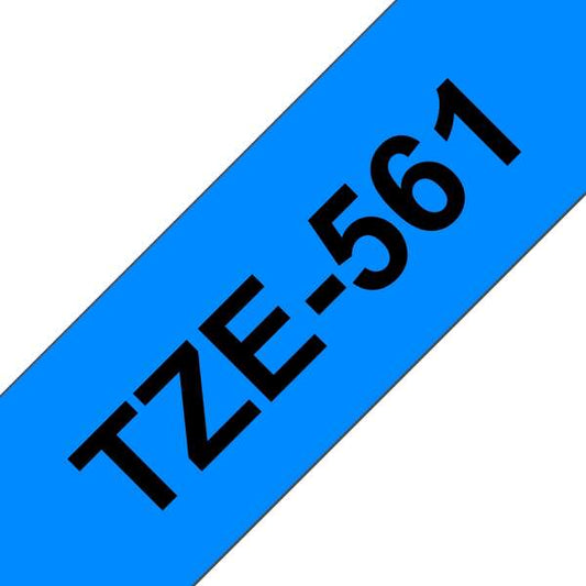 Brother TZe561 Generic Laminated Label Tape - Black Text on Blue Background - Width 36mm x 8 meters
