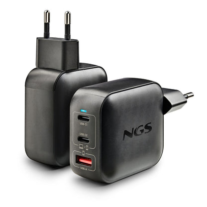Cargador NGS 2xUSB-C 1xUSB-A 100W Negro (BUD100WTINY)