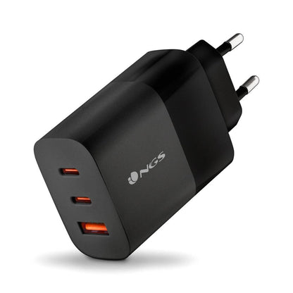 Cargador Pared NGS 2xUSB-C 1xUSB-A 65W Negro (BUD65W)