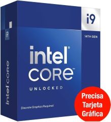 CPU i9 14900kf 14a generacion  3.2ghz hasta 6ghz cache 36mb 24 nucleos socket 1700 sin disipador integrado precisa tarjeta grafica