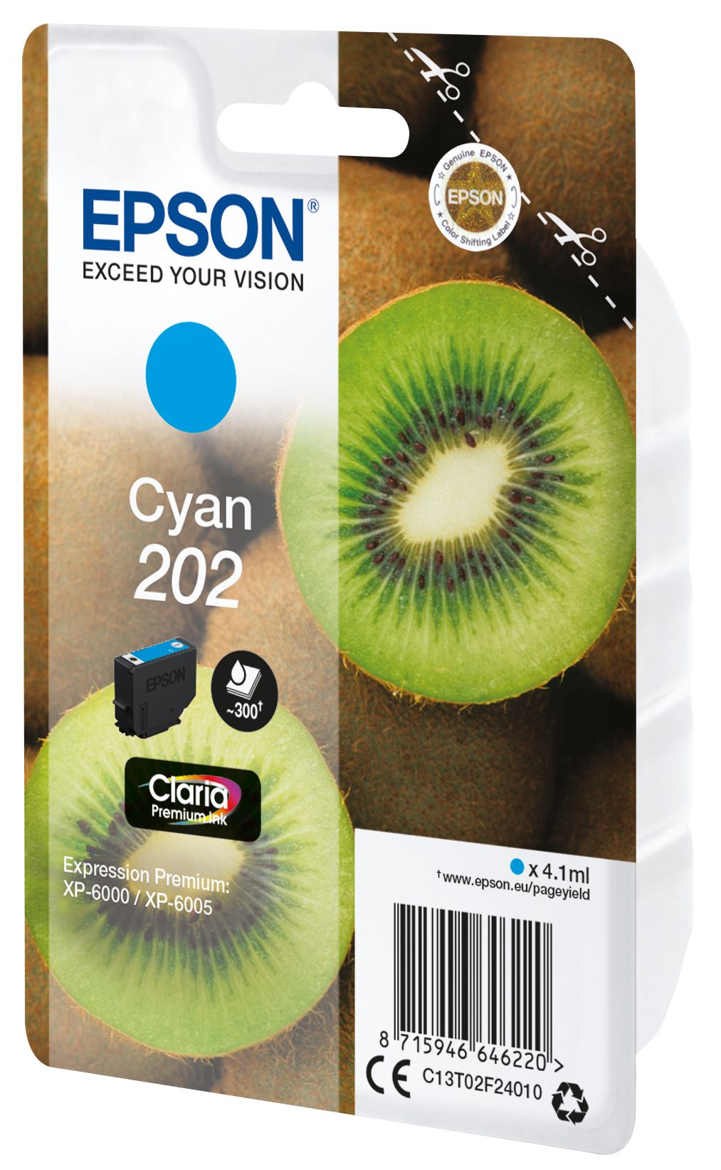Tinta Epson 202 T02F2 Cian 4.1ml (C13T02F24020)
