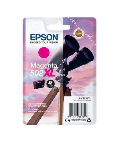 Epson 502XL Magenta Cartucho de Tinta Original - C13T02W34010. 470 Paginas