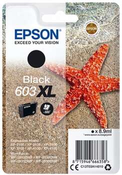 Epson 603XL Negro Cartucho de Tinta Original - C13T03A14010. 500 Paginas