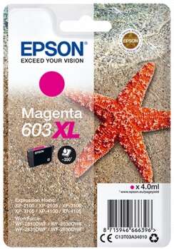 Epson 603XL Magenta Cartucho de Tinta Original - C13T03A34010. 350 Paginas