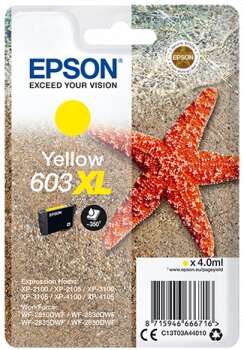 Epson 603XL Amarillo Cartucho de Tinta Original - C13T03A44010. 350 Paginas
